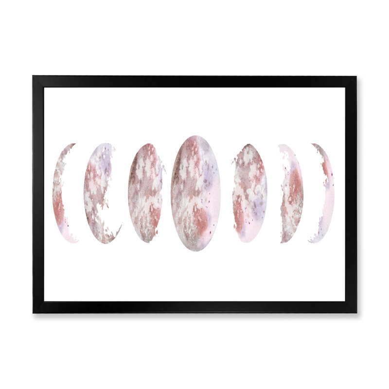 Phases de lune - Impression sur toile, H 24 po x l 32 po x P 1 po, Cadre photo noir