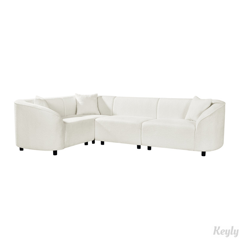 104" L-Shaped Sectional Sofa, Beige