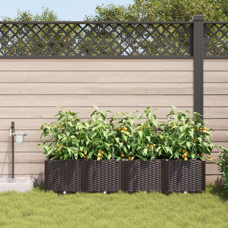 Garden Planter Polypropylene Large Planters, Brown, 37.5cm H x160cm W x 40cm D