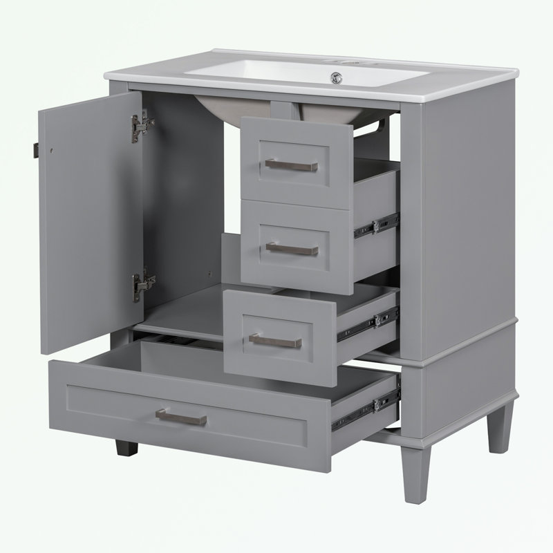 Richi Freestanding Bathroom Cabinet, Gray