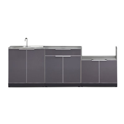 Ensemble de 3 armoires modulaires en aluminium pour l'extérieur l 97 po x P 23 po x H 44,3 po