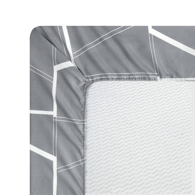 Ensemble de draps en rayonne de bambou toutes saisons 4 pièces avec 2 taies d'oreiller, motif de fantaisie moderne simple / simple Marina Marina