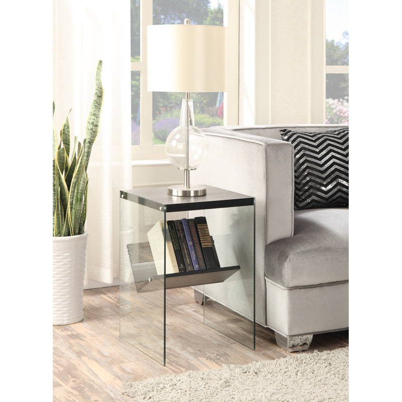 Allegonda Marble Top End Table, Weathered Grey