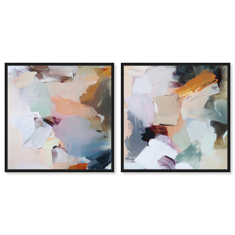 «Neutral Nirvana», reproduction d'art sur toile, ensemble de décorations murales neutres par Art Remedy, cadre noir, 12 x 12