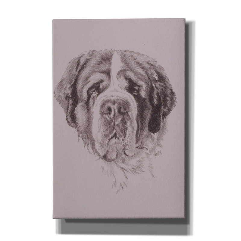 «Kavy St. Bernard» sur toile par Barbara Keith, H 60 po x l 40 po x P 1,5 po