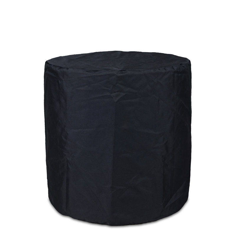 Aegean 24" Round Steel Propane Fire Pit Table with Hidden Tank Storage by Real Flame, Weathered Slate