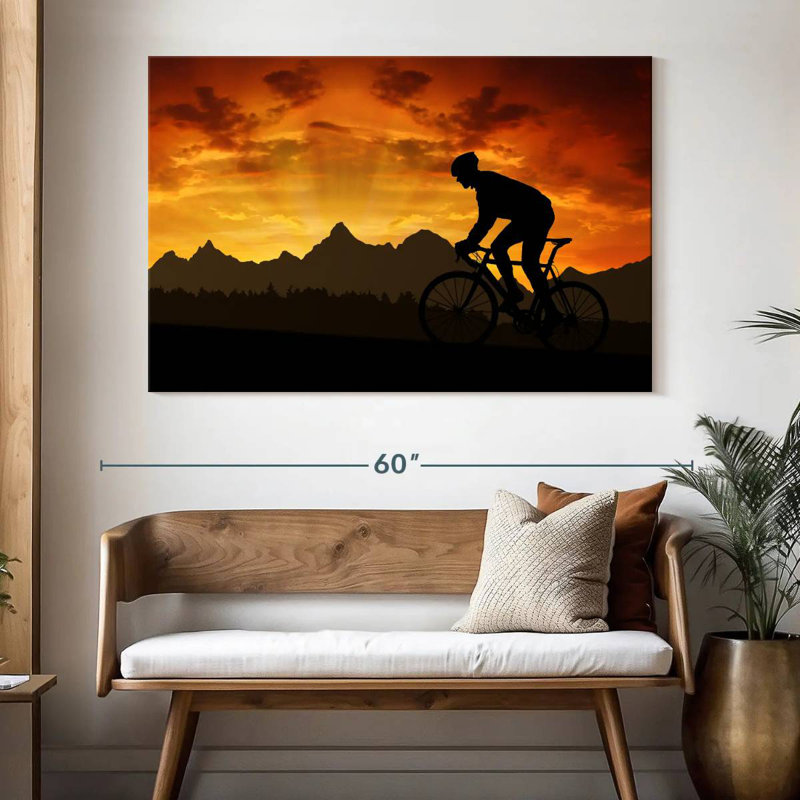 Senne, coucher de soleil à vélo, H 34 po x l 51 po