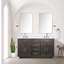 Meuble-lavabo double en chêne brun 60 po X P 22 po D-117825163