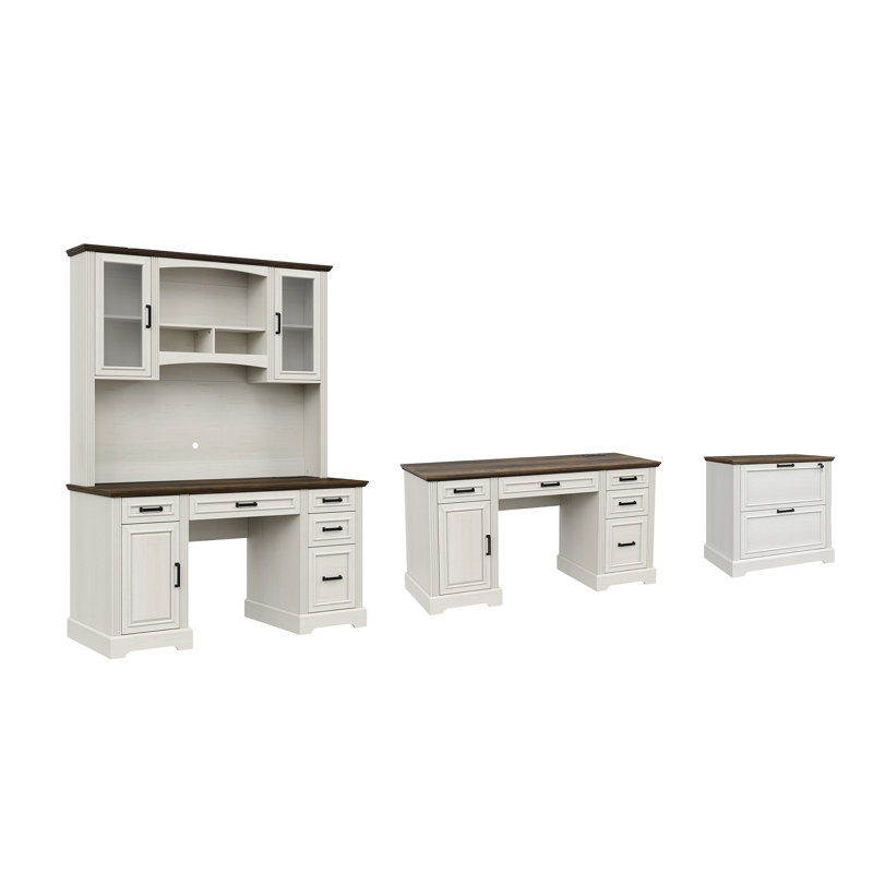 Ensemble de bureau 3 pièces Karlie, Brun