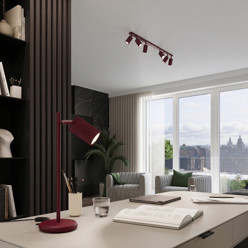 Pendant lamp Bonina 1 burgundy, 45x6,5x98 cm, Burgundy, 3 Lights
