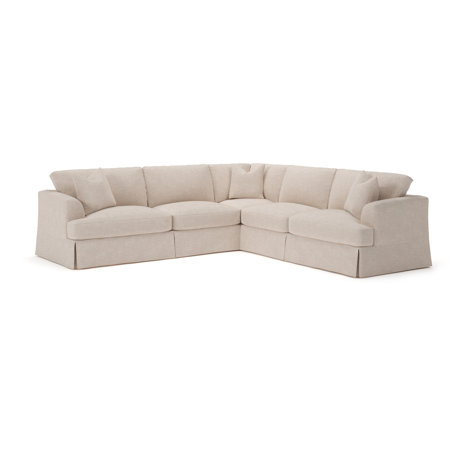Lucia L-Sectional, Right Hand Facing, Lena Sand Performance Linen Blend