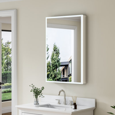 24"W X36"H Recessed or Surface Frameless LED Medicine Cabinet With Mirror,Defogger, Dimmer, Outlets & USB Ports,Right Open