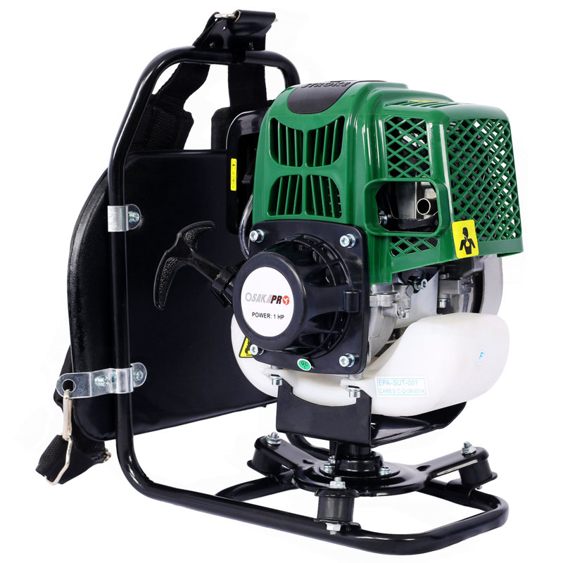 Sac à dos multifonctionnel 4 en 1, système de jardinage à 4 temps 31CC avec scie à gaz, taille-haie, coupe-herbe et coupe-brosse Conforme EPA
