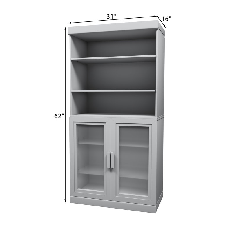 Jax 62''H Bathroom Storage Cabinet With Adjustable Shelf, Oak