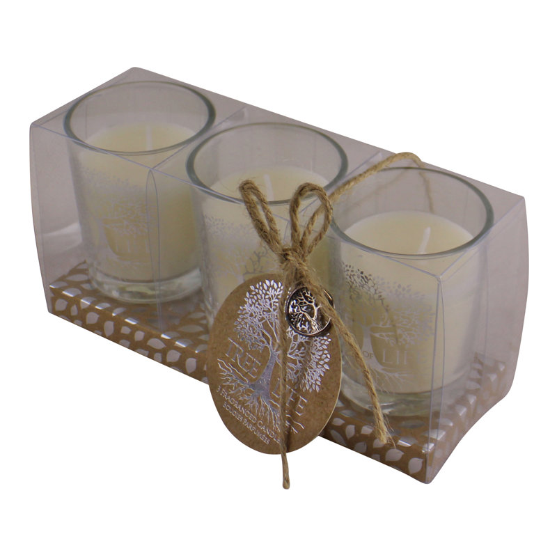 Sandalwood Scented Votive Candle with Glass Holder
