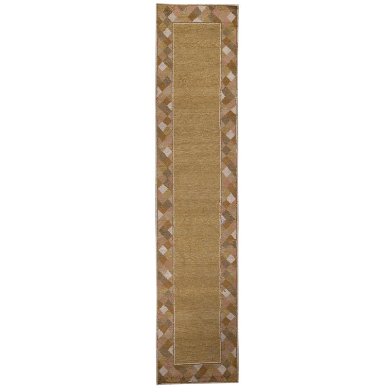 Tapis brun / ivoire de haute qualité noué à la main