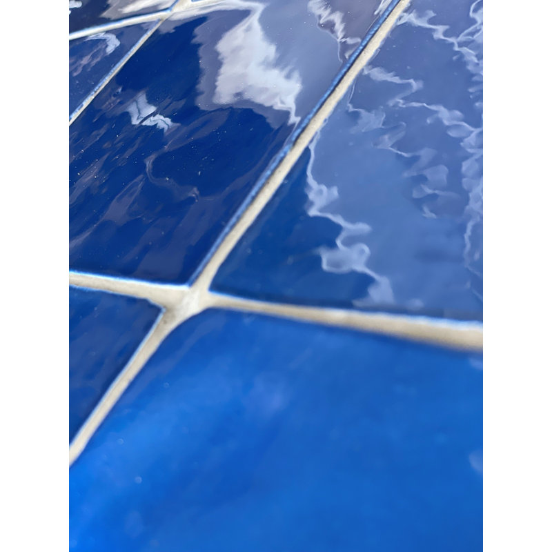Zellige 4" x 4" Ceramic Subway Tile, Blue/Indigo
