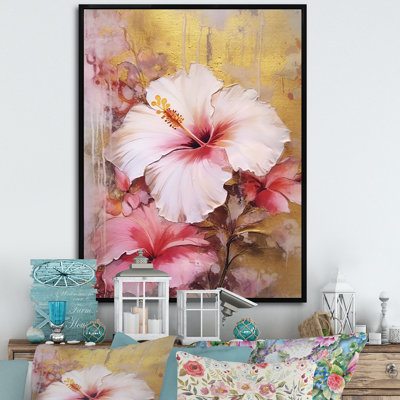 " Exotic Gold And Pink Hibiscus Beauty "