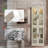 Lighted Curio Cabinet 71" Vintage Glass Display Case with Adjustable Shelves, 4 Tempered Glass Doors, Bulb Included, Wooden Square Wine Bar China Cabinet for Living Room Liquor Storage-105678893