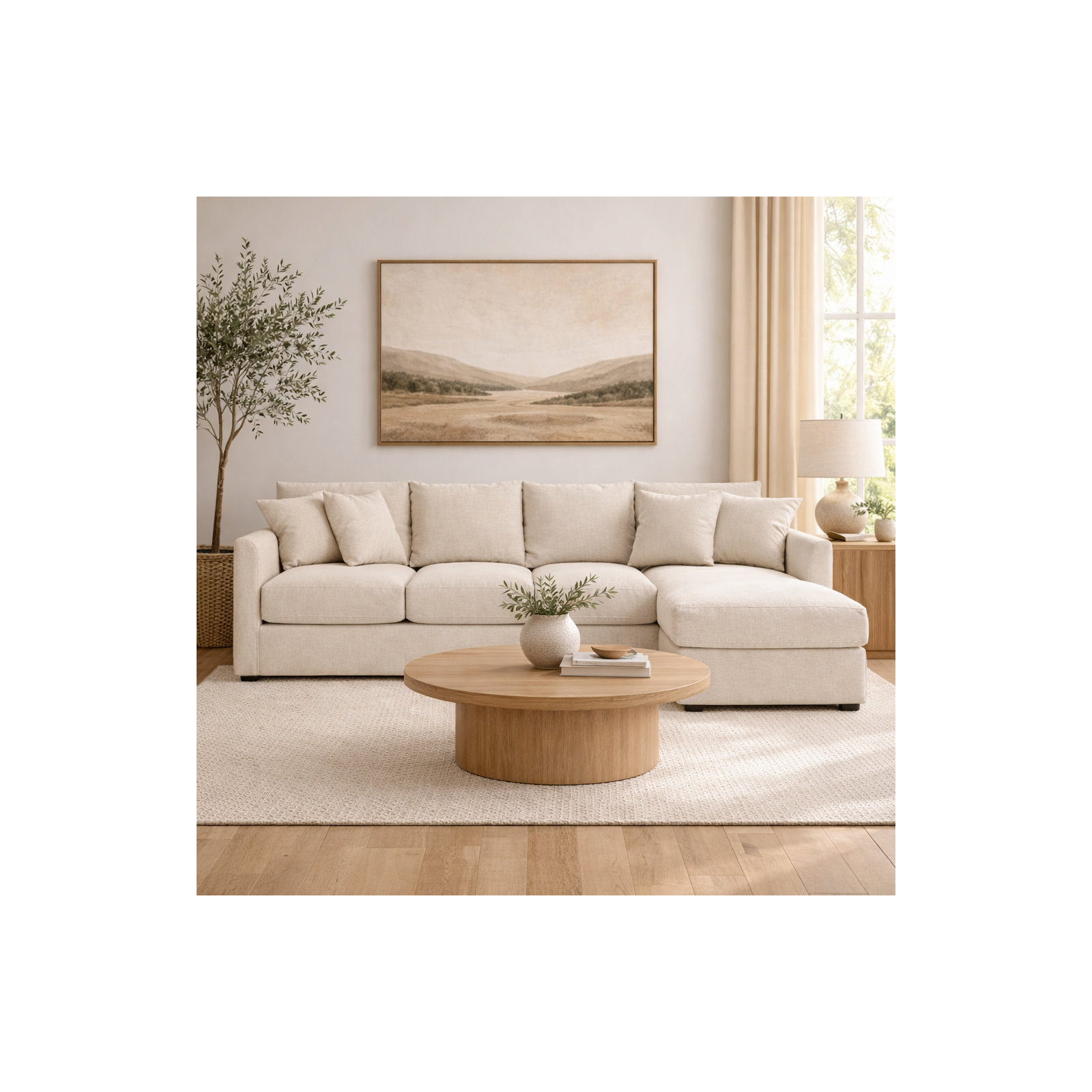Cecelia Upholstered Chaise Sectional, Left Hand Facing, Classic Indigo Denim