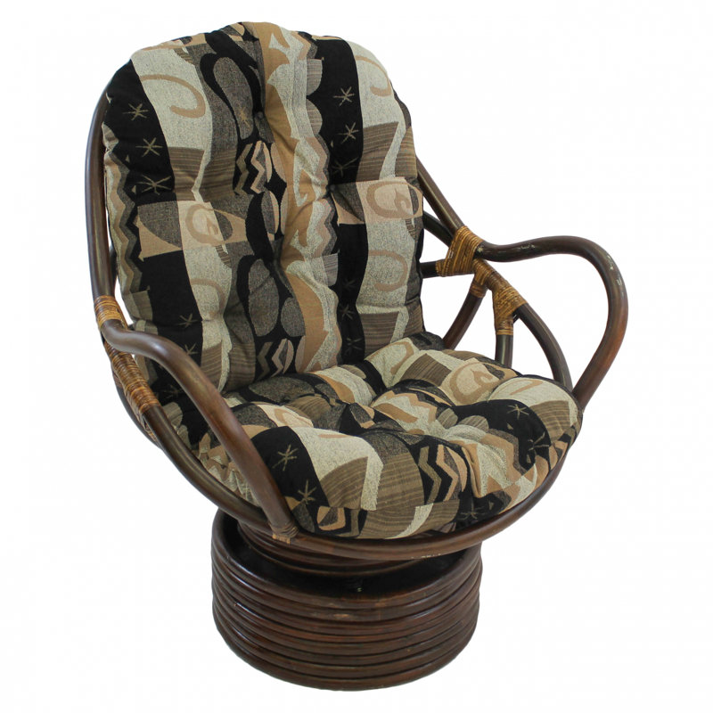 Gilles Upholstered Swivel Armchair, Elysian Fields