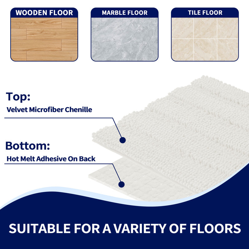 Lasse Non-Slip Bath Rug, Ivory