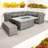 PARIS 7pc Deluxe Modular Corner Dining Set 2pc LH / RH Sofa, 1pc Corner Chair, 1pc Middle Chair & 1 Bench with 170x100cm Firepit Table