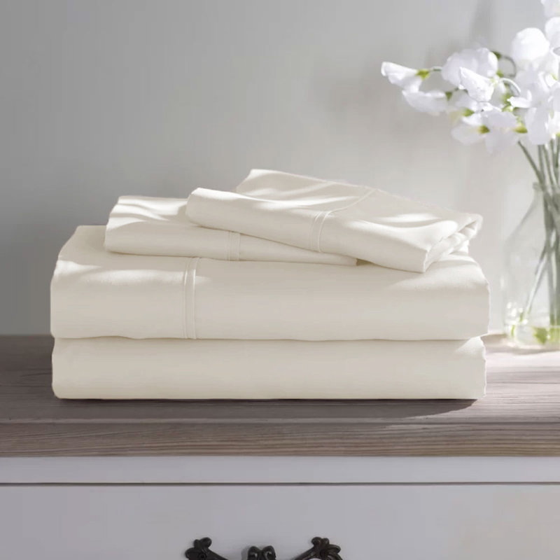 Wayfair Basics® 1800 Series Soft Microfiber Sheet Set, Queen Sheet Set with 2 Pillowcases, Coconut Milk