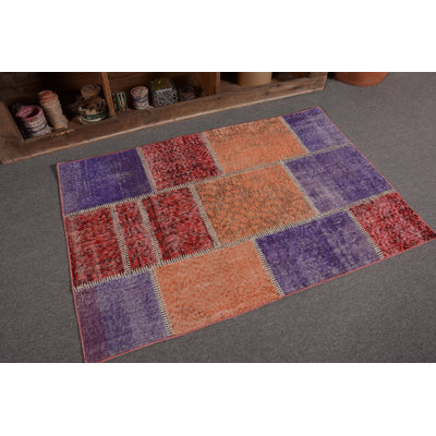 Petits tapis 3,1 x 4,7 pi, tapis de cuisine mauve, tapis rétro, tapis bohème, tapis turc, tapis marocain
