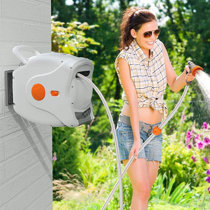 Telescopic Garden Hose Retractable Wall Mounted Water Hose Reel Automatic  Rewind For Home Garden Any Length Lock Accessories - AliExpress