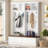 Farmhouse 4-In-1 Hall Tree With Wood Grain Bench, Mudroom Versatile Coat Rack With 2 Large Drawer, Entrance Organizer For Hallway, Living Room, White, 55.9"W-1103077665