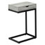 Table d'appoint, en forme de C, bout, côté, collation, tiroir de rangement, stratifié gris, métal noir-396314709