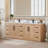 Deach 84" Double Bathroom Vanity with Calacatta White Quartz Countertop without Mirror