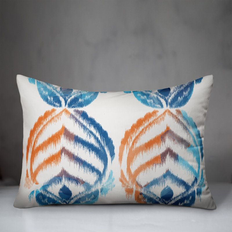 Outdoor Rectangular Pillow Cover & Insert, Light Blue Damask