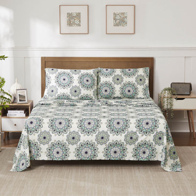 Printed Double Brushed Microfiber Bed Sheet Set