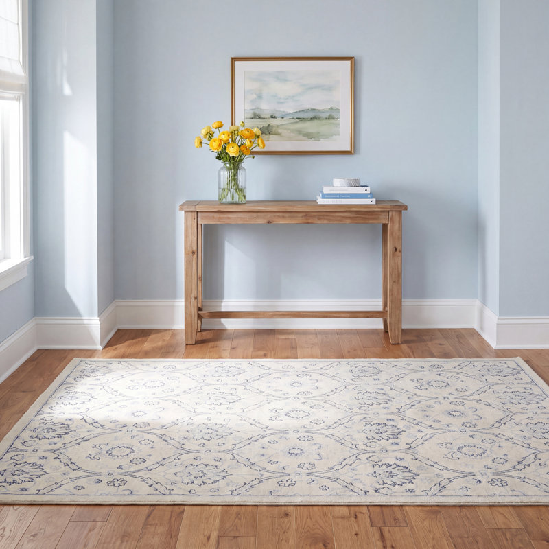 Wool Damask Indoor Rug, Rectangle 7'9" x 9'9"