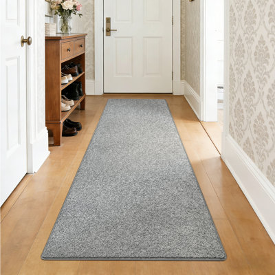2'x6' Runner Rug Hallway Rug Mat Low Pile Self Adhesive Gray