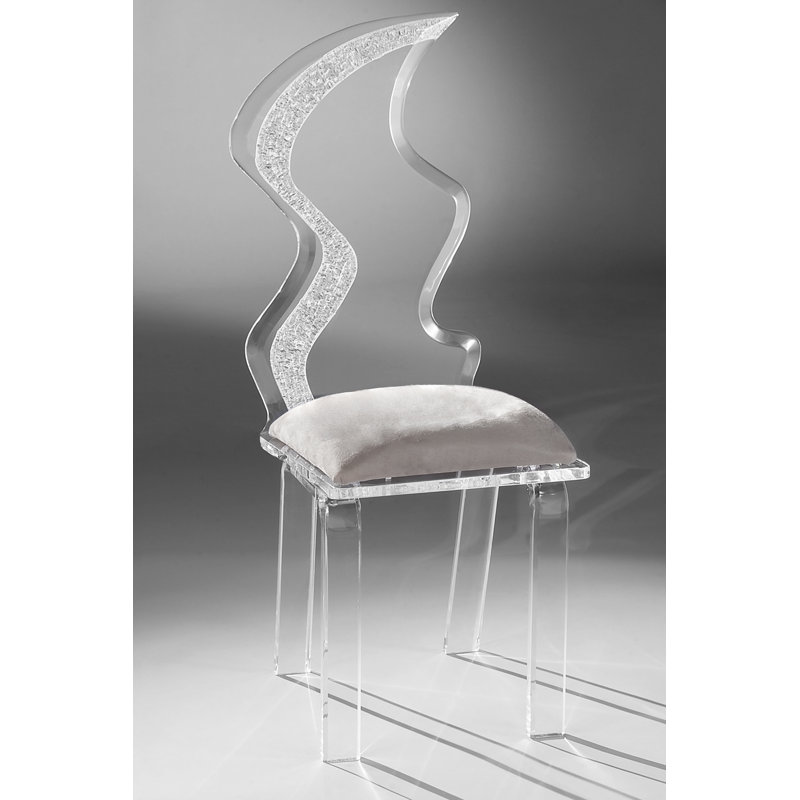 Chaise d'appoint rembourrée Dekker en transparent, Argent