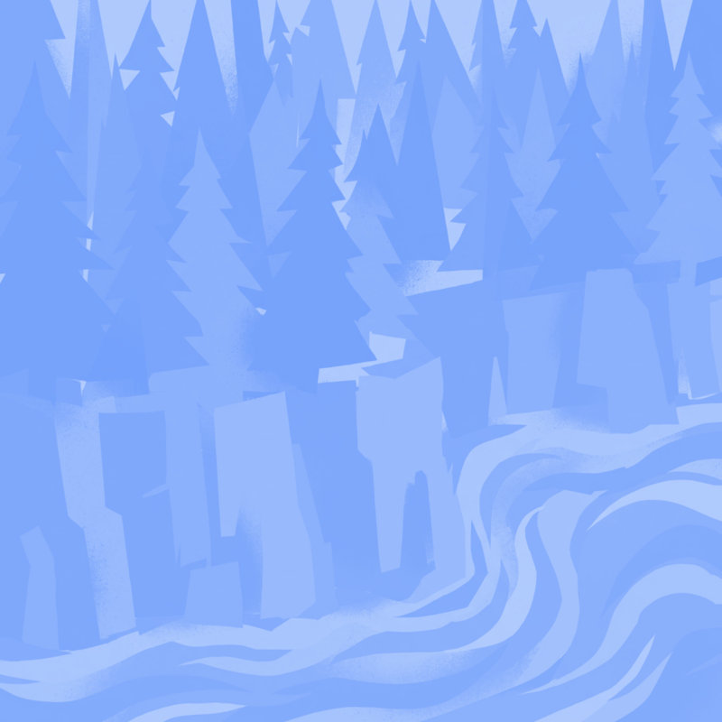 Couvertures Forest River, L 50 po x H 60 po, Bleu clair / bleu clair