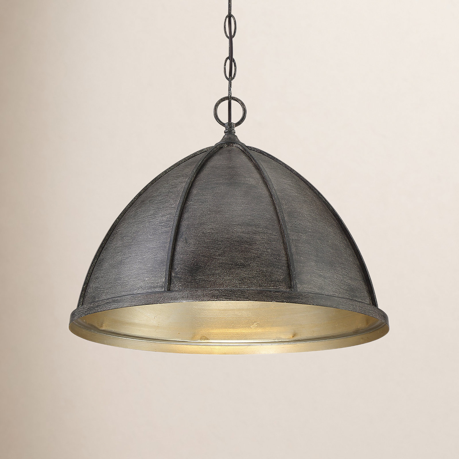 Single Light Metal Dimmable Pendant, Walnut