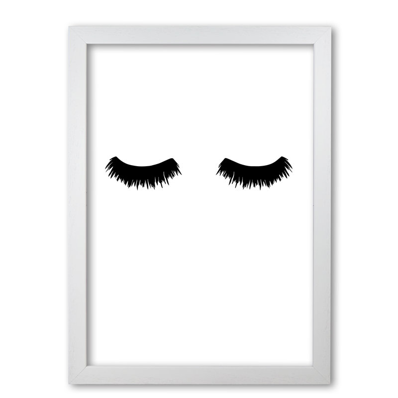 Lashes - Painting, 42 cm H x 30 cm W x 5 cm D, White Grain Frame