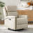Keaton Transitional Genuine Leather Dual Motor Power Swivel Rocker Recliner with Adjustable Headrest-847784039