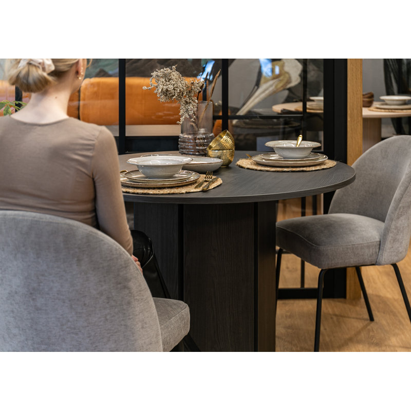 Camila Round Dining Table,  Ash Black