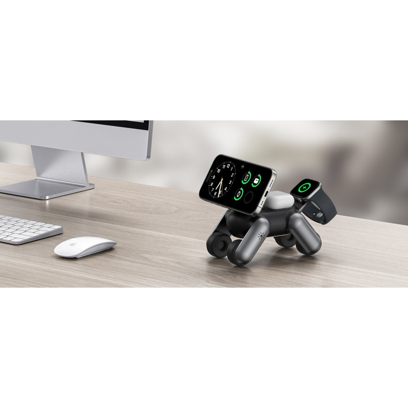 Puppy Design 3-in-1 Wireless Charging Station for iPhone, Apple Watch & AirPods