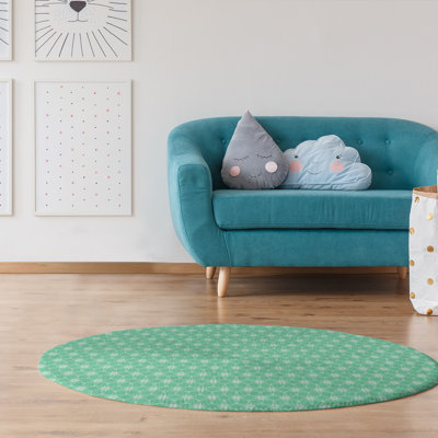 Tapis de zone verte cercles ornés