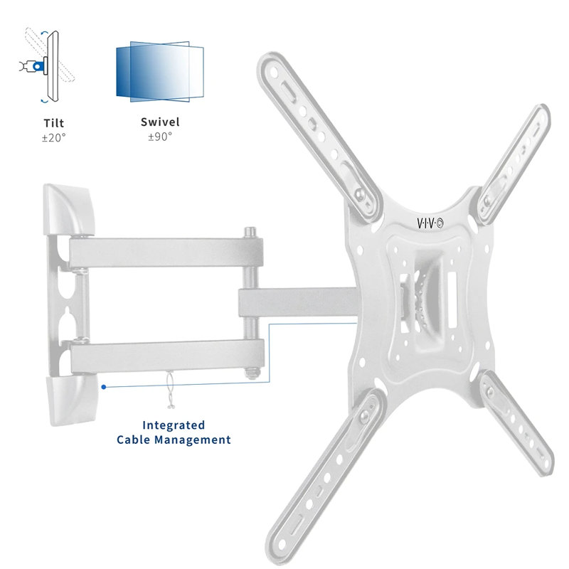 White TV Wall Mount and Entertainment Shelf