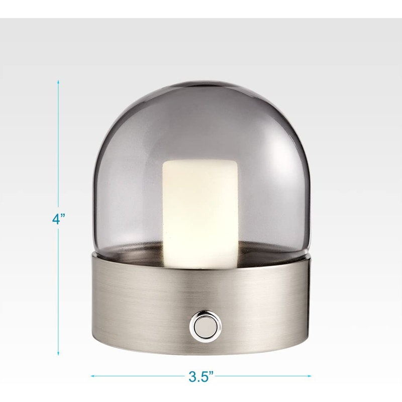 Lampe de table 4 "avec USB Deleah, Nickel brossé