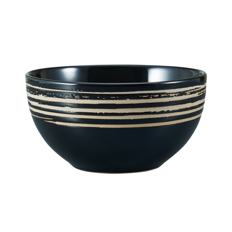 Bryson Black and White Ceramic 16-Piece Dinnerware Set, Service for 4