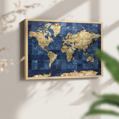 Map Series-IV -Framed Print - Restickable
