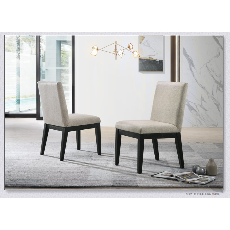 Ensemble de 2 chaises de salle à manger en tissu beige Jasper, confortables et élégantes pour les salles à manger modernes